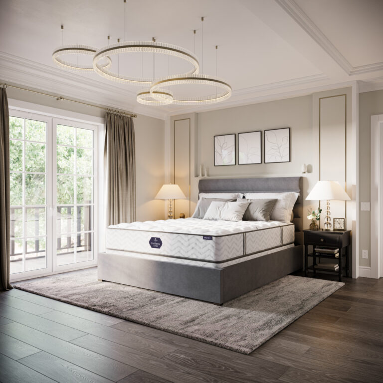 Monarch Rest conforma mattress on frame in a finished room