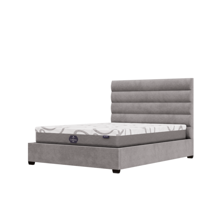 corner view of a Conforma Gel mattress on a bed frame