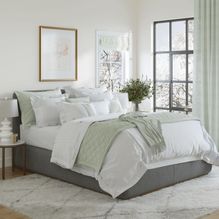 Resilience mattress on a bed frame in a finished room