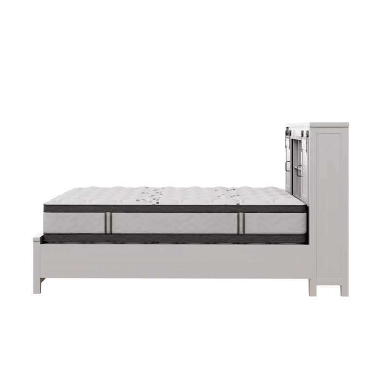 side view of a Elite Luxe mattress on a bed frame