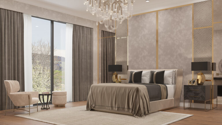 Fuchsia Duo mattress on a bed frame in a finished room