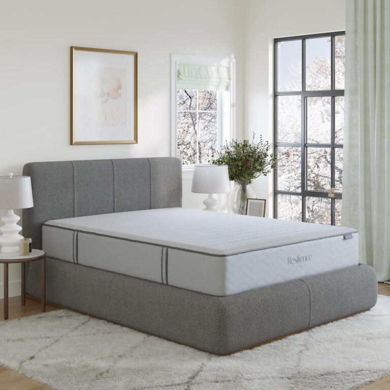 Resilience mattress on a bed frame